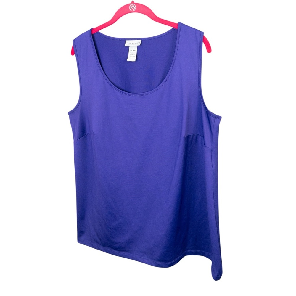Catherines 0X 14 16W Purple Solid Scoop Neck Basic‎ Layering Tank Top Shell Plus